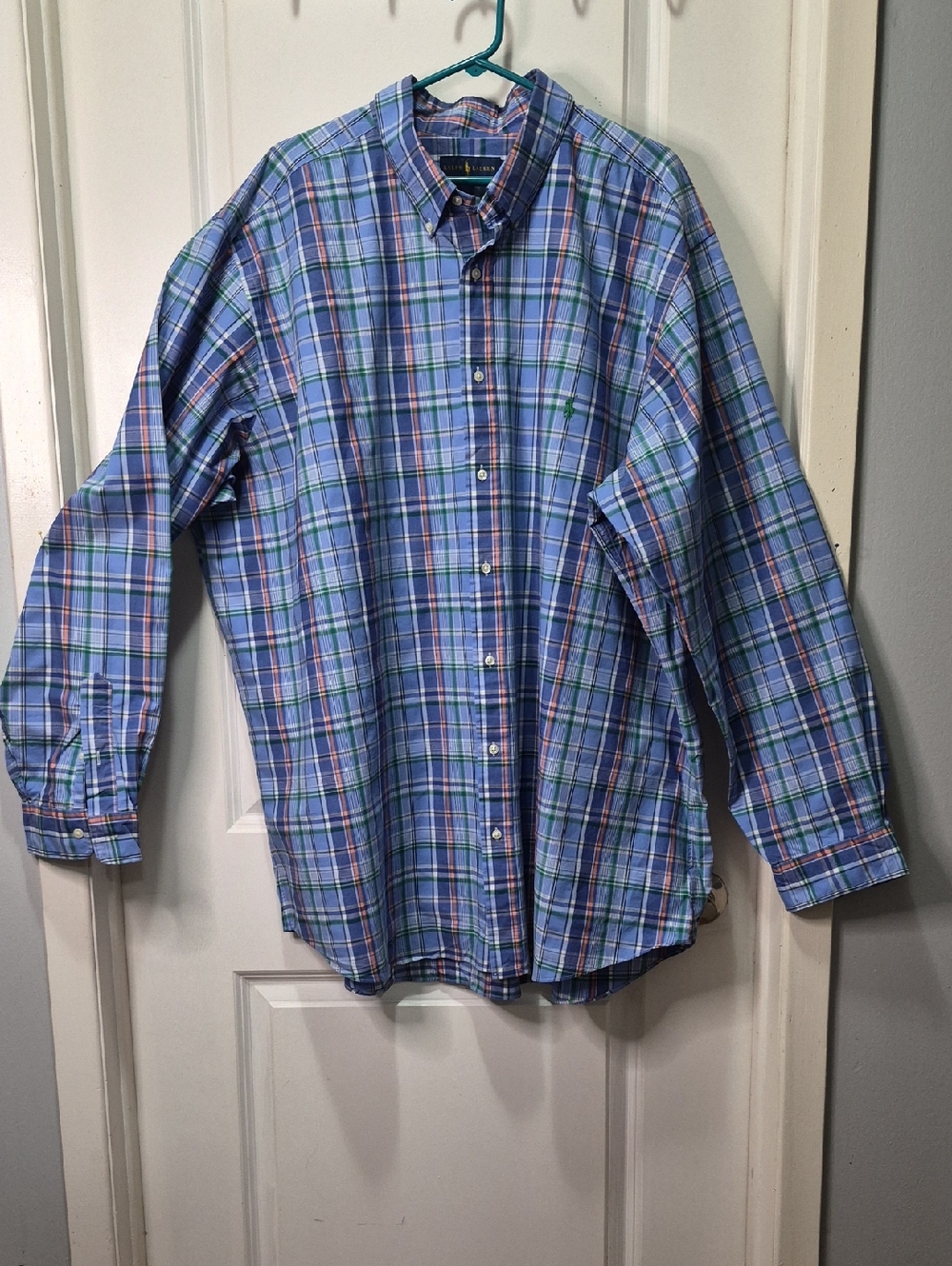 Ralph Lauren Blue, Green and Pink Plaid Button-Down Shirt